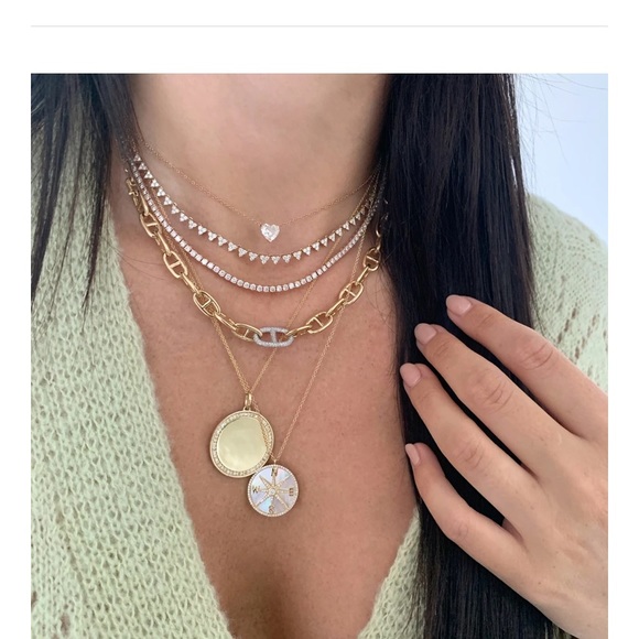 New! 14k and diamond compass pendant - Picture 2 of 11